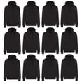 thumbnail image 1 of BILLIONHATS Wholesale Hoodie Sweatshirts, Men Womens Unisex Hoodies Cotton Blend, Bulk Adults Sweatshirt, Homeless Donation 12 PACK BLACK SIZE 2XL, 1 of 7