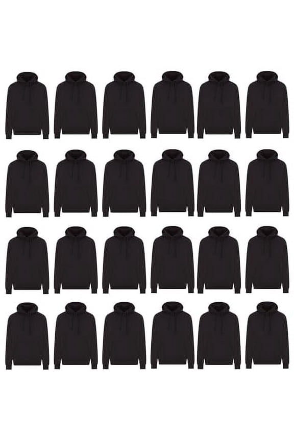 Wholesale Hoodie Sweatshirts, Men Womens Unisex Hoodies Cotton Blend, Bulk Adults Sweatshirt, Homeless Donation 12 PACK SIZE LARGE