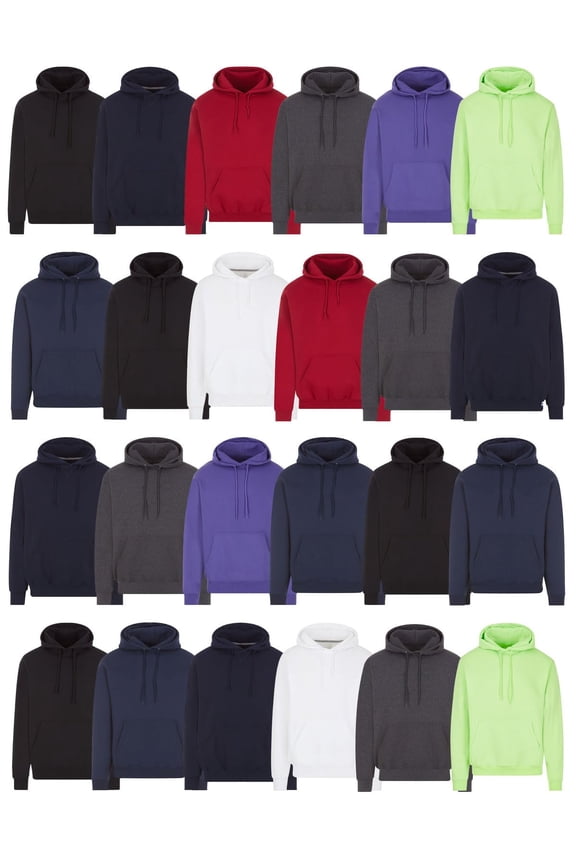 Wholesale Hoodie Sweatshirts, Men Womens Unisex Hoodies Cotton Blend, Bulk Adults Sweatshirt, Homeless Donation 12 PACK SIZE MEDIUM