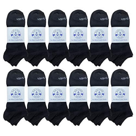 BILLIONHATS Wholesale Men's Cotton Shoe Liner Training Socks No Show Thin Low Cut Sport Ankle Bulk Socks, 10-13 (12 Pack Black)