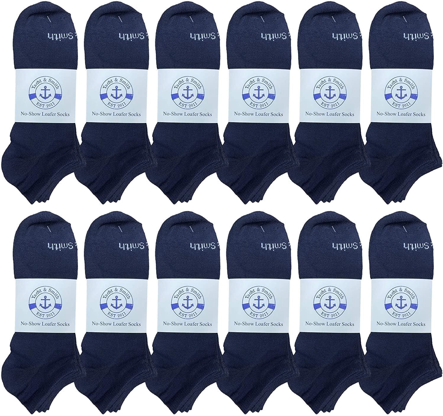 BILLIONHATS Wholesale Men's Cotton Shoe Liner Training Socks No Show Thin Low Cut Sport Ankle Bulk Socks, 10-13 (12 Pack Navy)