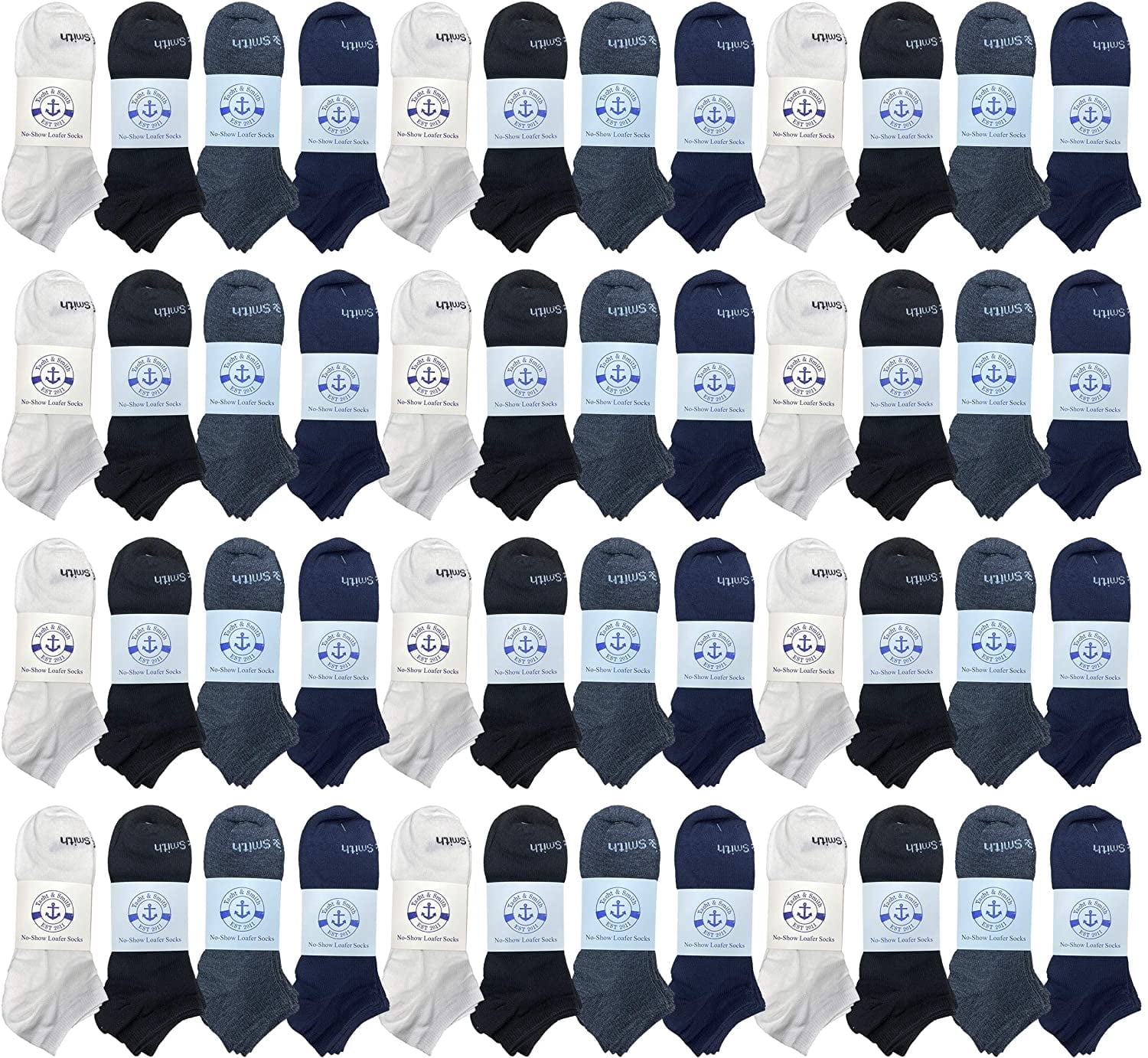 BILLIONHATS Wholesale Men's Cotton Shoe Liner Training Socks No Show Thin Low Cut Sport Ankle Bulk Socks, 10-13 (48 Pack Assorted)