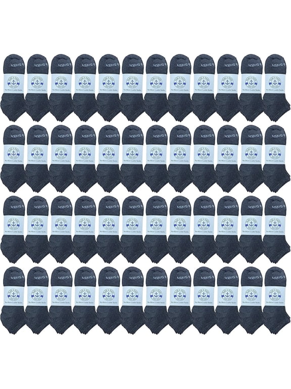 Wholesale Men's Cotton Shoe Liner Training Socks No Show Thin Low Cut Sport Ankle Bulk Socks, 10-13 (48 Pack Dark Heather Gray)