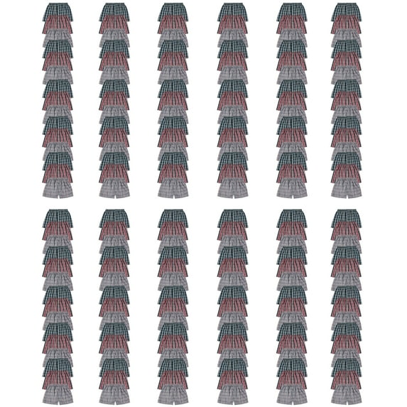 BILLIONHATS Wholesale Men's Tag Free Woven Boxer Shorts, Relaxed Fit, Underwear Bulk for Men, Donations Shelters Assorted Color Cases 180 Pack (2X-Large)
