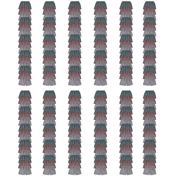 BILLIONHATS Wholesale Men's Tag Free Woven Boxer Shorts, Relaxed Fit, Underwear Bulk for Men, Donations Shelters Assorted Color Cases 180 Pack (2X-Large)