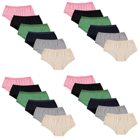 Yacht & Smith 24 Pack of Womens Underwear Panties in Bulk, Wholesale Ladies Brief Underpants, Homeless Charity Donation Multipacks (Assorted, 6X-Large)