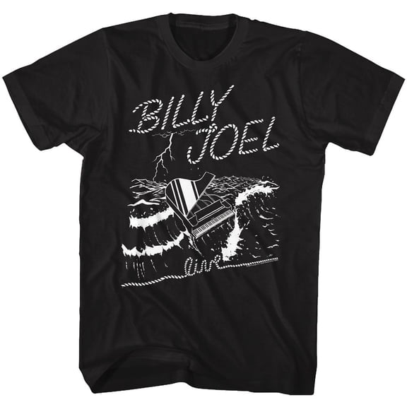Billy Joel Sea Piano Black Adult T-Shirt Lt