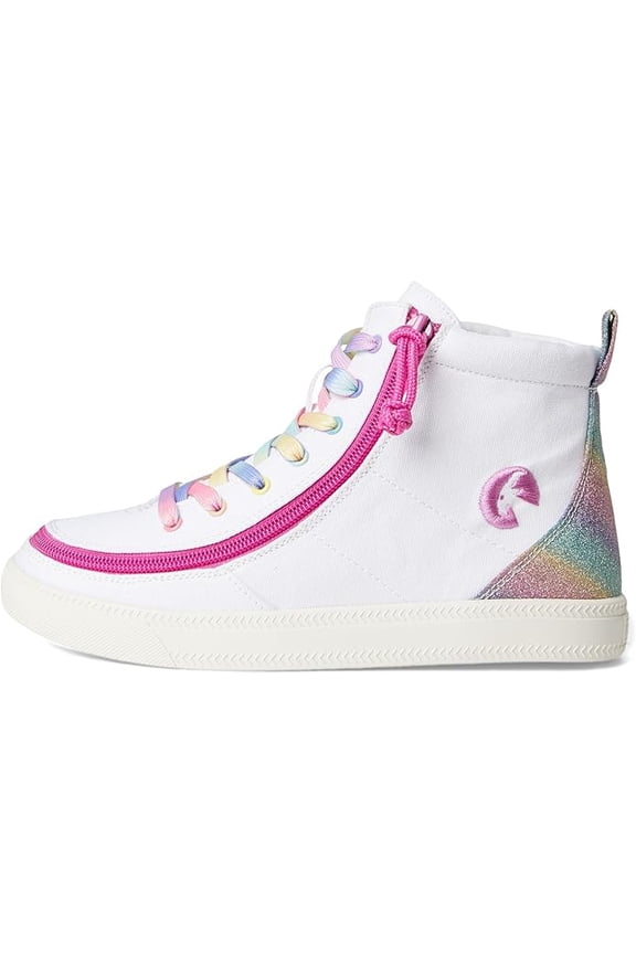 BILLY KIDS CLASSIC LACE HIGH SHOE WHITE RAINBOW SIZE 7