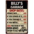 thumbnail image 1 of BILLY'S Garage Shop Rates Sign Man Cave Décor 8 x 12 Matte Finish Metal 108120010076, 1 of 1
