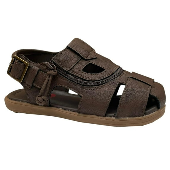 BILLY Youth Boys Girls Slip-on Sandal Size 12 Brown Fisherman Full-Zip Closure