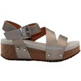 thumbnail image 1 of VOLATILE Women's Biloxi Ankle Strap Wedge Sandal, Pewter, 6, 1 of 5
