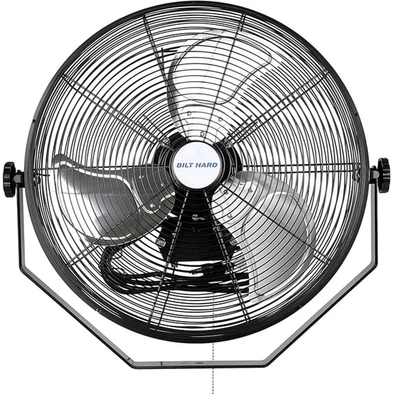 BILT HARD 4300 CFM 18 in Industrial Wall Mount Fan 3-Speeds High Wall Fans with Sealed Motor Heavy Duty Metal Barn Fans for Garage Commercial Warehouse Shop Use