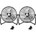 thumbnail image 1 of High Velocity Fan 20 inch 4600 CFM Heavy Duty Metal Fan 3 Speed Floor Fan with Wall-Mounting System Industrial Fans for Home, Residential, Commercial, Garage, and Greenhouse, Black, 2 Pack, 1 of 8