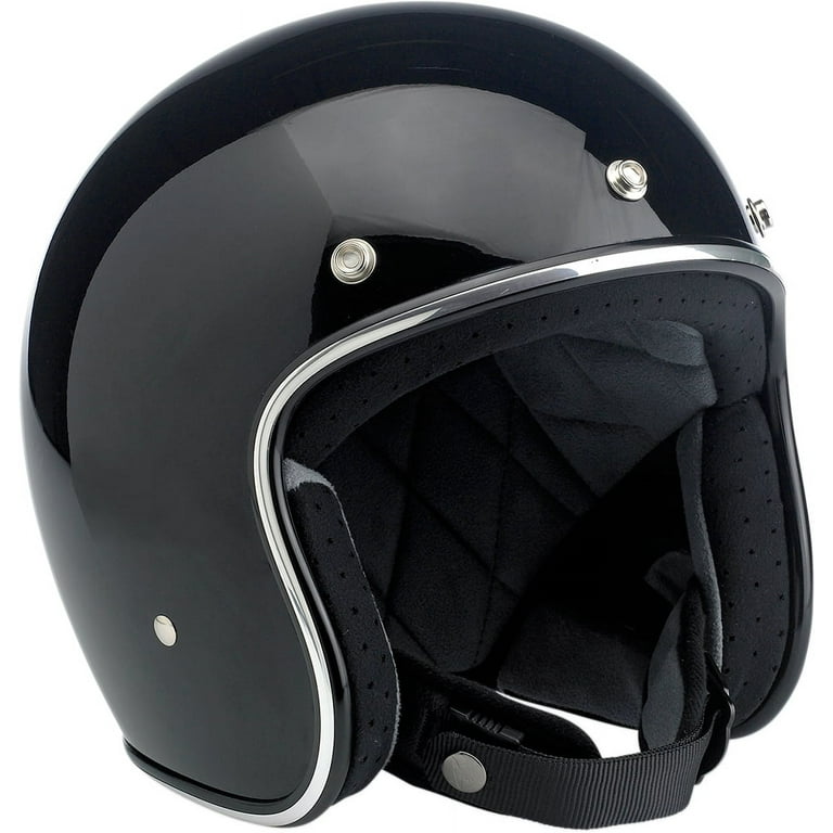 BILTWELL Bonanza Open Face Solid Color Helmets Gloss Black XS BH-BLK-GL-DOTXS  