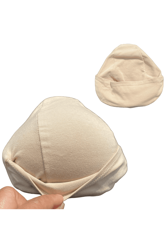 1 Pair Cotton Protect Pocket for Mastectomy Silicone Breast Forms New Cover Bags for Prosthesis Artificial Fake Boobs,Triangular,Beige,XL
