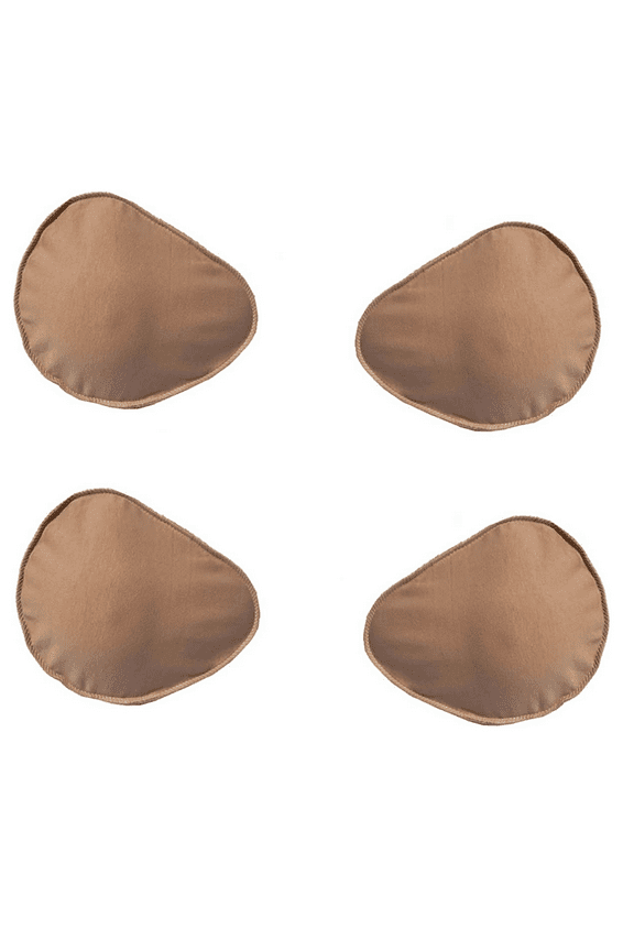 2 Pairs Cotton Protect Pocket for Teardrop Mastectomy Silicone Breast Forms Cover Bags for Prosthesis Artificial Fake Boobs, Spiral,Beige,L