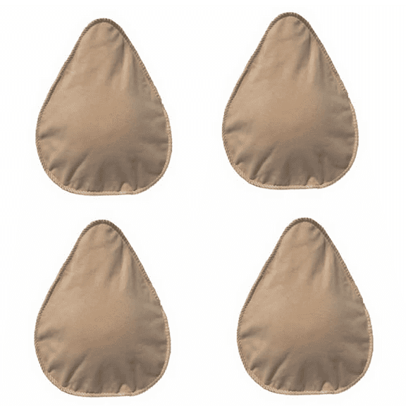 BIMEI 2 Pairs Cotton Protect Pocket for Teardrop Mastectomy Silicone Breast Forms Cover Bags for Prosthesis Artificial Fake Boobs, Waterdrop，Beige,XL
