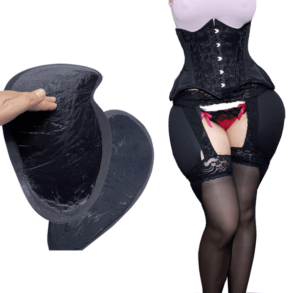 BIMEI 2PS Self-Adhesive Sponge Thigh Pads Sponge Hip Pads for Women Lifting Pads Black M