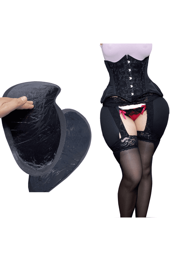 2PS Self-Adhesive Sponge Thigh Pads Sponge Hip Pads for Women Lifting Pads Black M