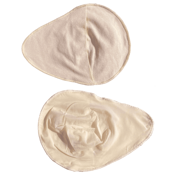 BIMEI Breathable Protect Pocket for Mastectomy Silicone Breast Forms Cover Bags for Prosthesis Artificial Fake Boobs Spiral 1 Pair ,Beige,L