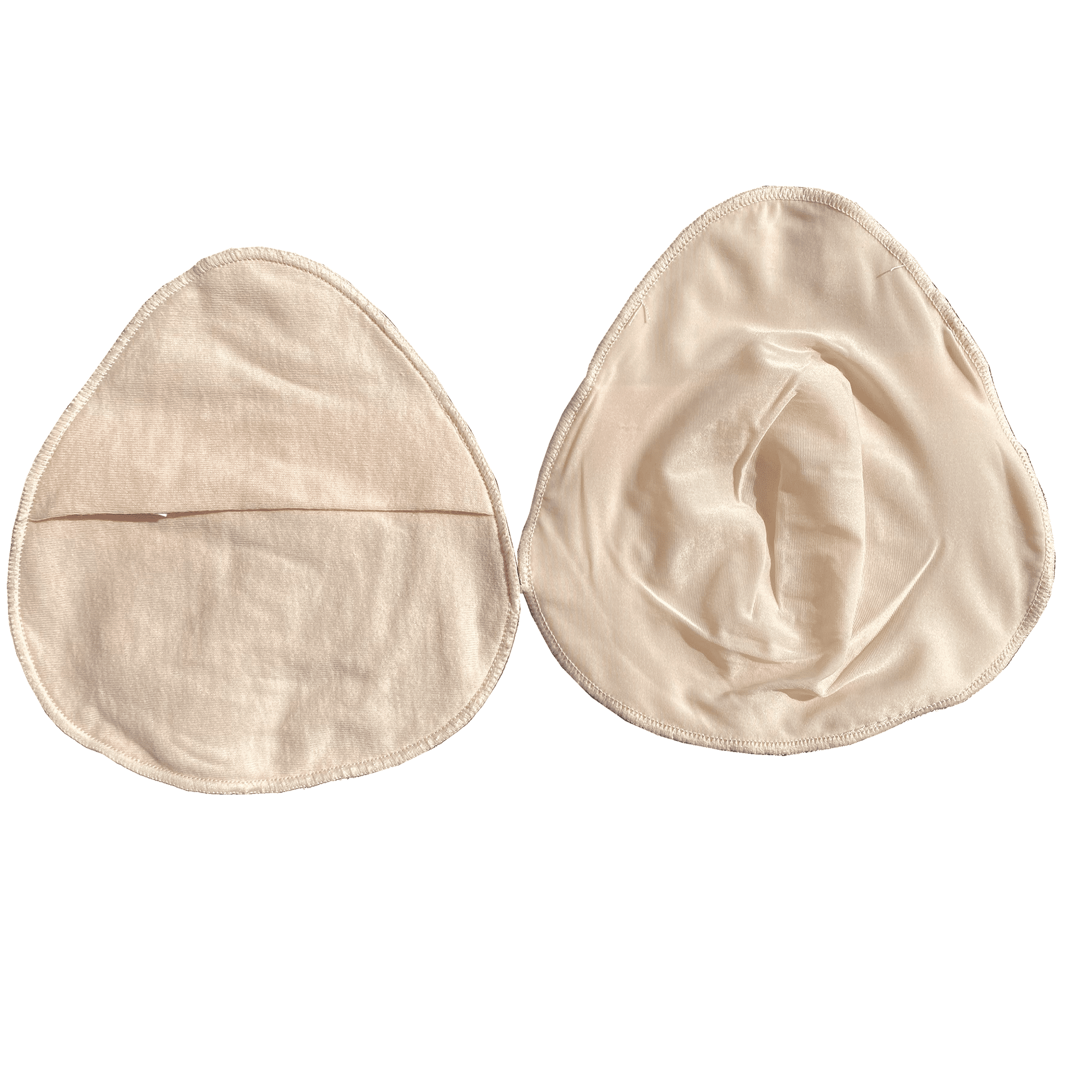 BIMEI Breathable Protect Pocket for Mastectomy Silicone Breast Forms Cover  Bags for Prosthesis Artificial Fake Boobs Triangular 1 Pair ,Beige,M 