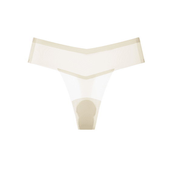 BIMEI Camel Toe Proof Thong Avoid Camel Toe Concealer Pad Panty Invisible Guard for Women Bikini Underwear,White Thong,M