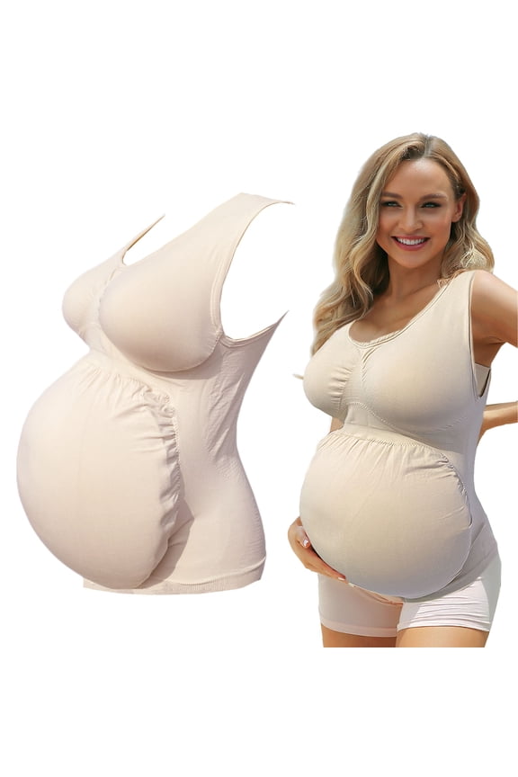 Fake Pregnancy Belly Suit, Maternity Belly Costume, Moon Bump for Movie TV Series Props Spoof Costume Actor Performance Women's Pregnant Belly Costume Accessory,Beige,XL