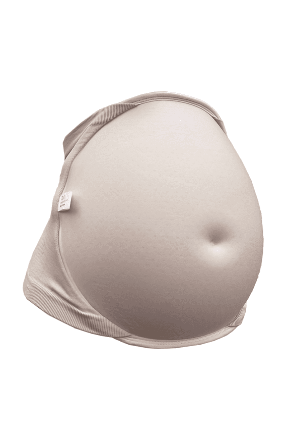 Fake Pregnancy Sponge Belly with Seamless Waistband for Movie TV Series Props Spoof Costume Cosplay Actor Performance Women's Novelty Pregnant Belly Costume Accessory,Beige,M(5-8 months)