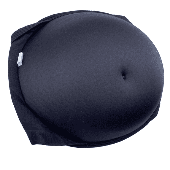 BIMEI Fake Pregnancy Sponge Belly with Seamless Waistband for Movie TV Series Props Spoof Costume Cosplay Actor Performance Women's Novelty Pregnant Belly Costume Accessory,Black,M(5-8 months)