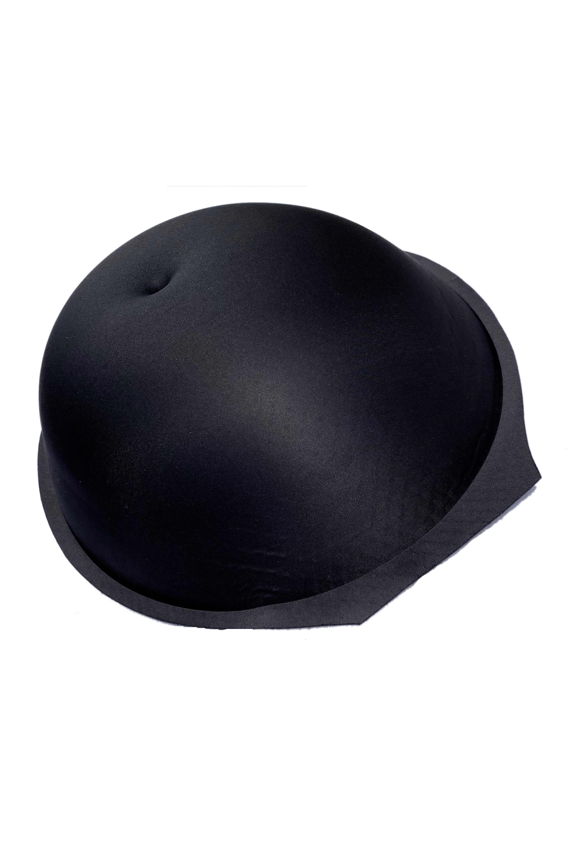 Fake Pregnant Belly Sponge Velcro Closure Breathable Lightweight Adjustable Costume for Woman Include Belly Support Band, Black, L (8-10 months)