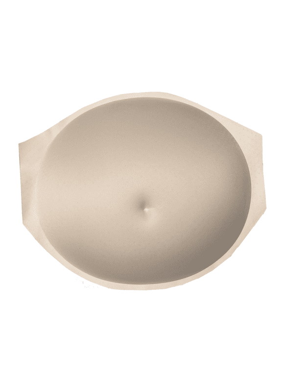 Fake Pregnant Belly Sponge Velcro Closure Breathable Lightweight Adjustable Costume for Woman Include Belly Support Band, Beige, S (1-5 months)