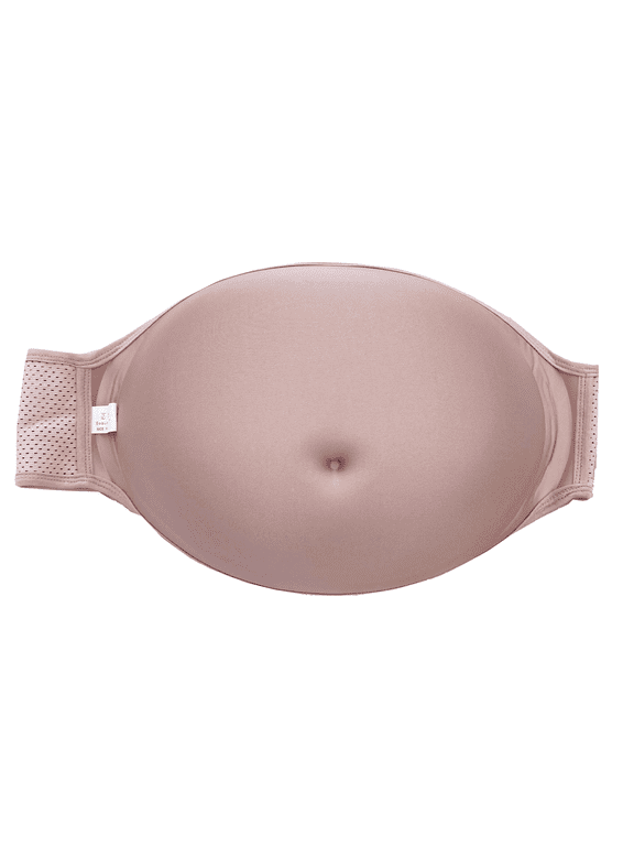 Fake Pregnant Belly Sponge Velcro Closure Breathable Lightweight Adjustable Costume for Woman, Nude,L