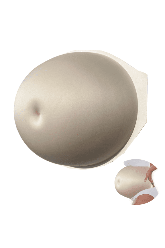 Fake Pregnant Belly Sponge Velcro Closure Lightweight Adjustable Costume for Woman Fake Pregnancy Belly Soft Elastic Artificial False Belly Actor Performance Props, Beige, Quadruplet