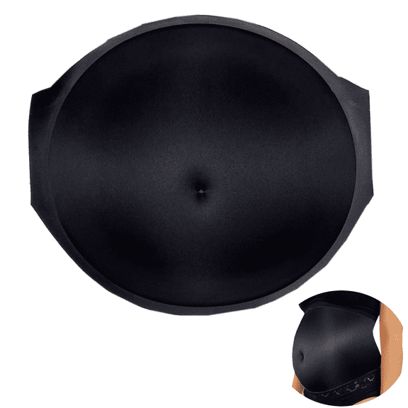 BIMEI Fake Pregnant Belly Sponge Velcro Closure Lightweight Adjustable Costume for Woman Fake Pregnancy Belly Soft Elastic Artificial False Belly Actor Performance Props, Black, S (1-5 months)