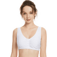 thumbnail image 1 of BIMEI Front-Closure Mastectomy Bra Pocket Bra for Silicone Breast forms 8405,White,40A, 1 of 8