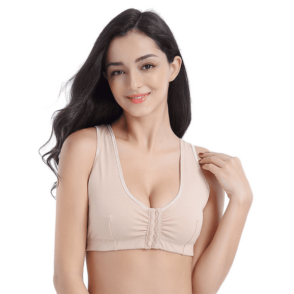 BIMEI Front-Closure Mastectomy Bra Pocket Bra for Silicone Breast forms 9915,Beige,40 for 40ABCD