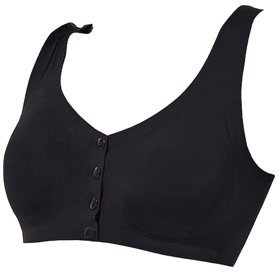 BIMEI Front-Closure Mastectomy Bra with Pocket - Breastform Pads Included - Adjustable - Cotton Comfort and Leisure Soft Daily Bras for Women,Black,3XL