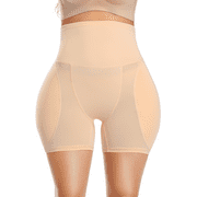 BIMEI Hip and Butt Padded Shapewear Tummy Control Butt Lifter Short Panties for Women,High Waist Mini,Beige,L