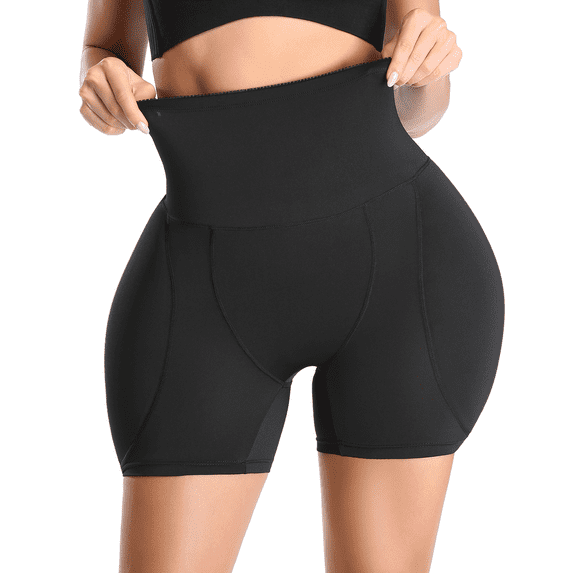 BIMEI Hip and Butt Padded Shapewear Tummy Control Butt Lifter Short Panties for Women,High Waist Mini,Black,L