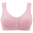 thumbnail image 1 of BIMEI Mastectomy Bra Front Snap Closure with Pocket Adjustable Soft Daily Plus Bras for Women,Pink,38, 1 of 6