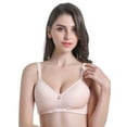 thumbnail image 1 of BIMEI Mastectomy Bra with Molded Foam Cups,T Shirt Bra for Women, Everyday Pocketed Seamless Wire Free Bra, Smoothing for No-Show Lines,Light Beige,34C, 1 of 8