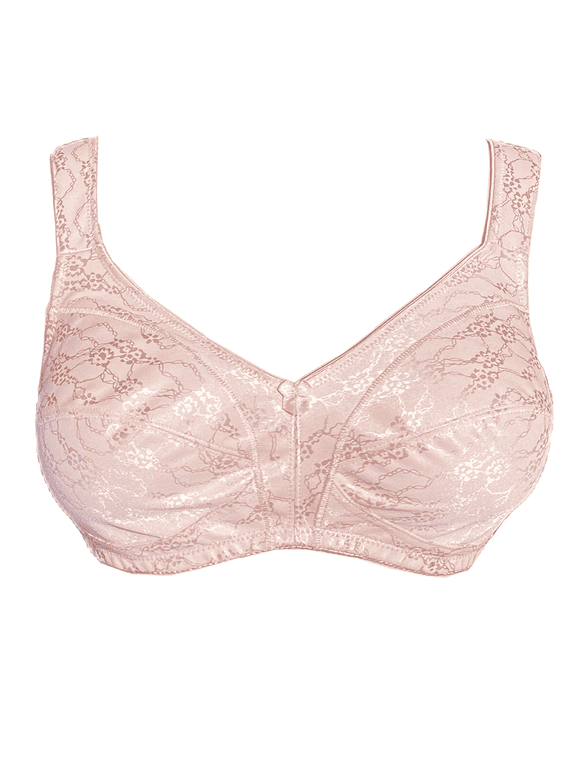 Mastectomy Bra with Pockets for Breast Prosthesis Non-Wired Everyday Bra - F21,Rose,38B