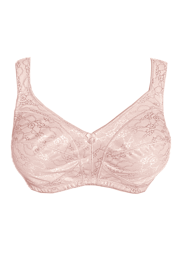 Mastectomy Bra with Pockets for Breast Prosthesis Non-Wired Everyday Bra - F21,Rose,38C