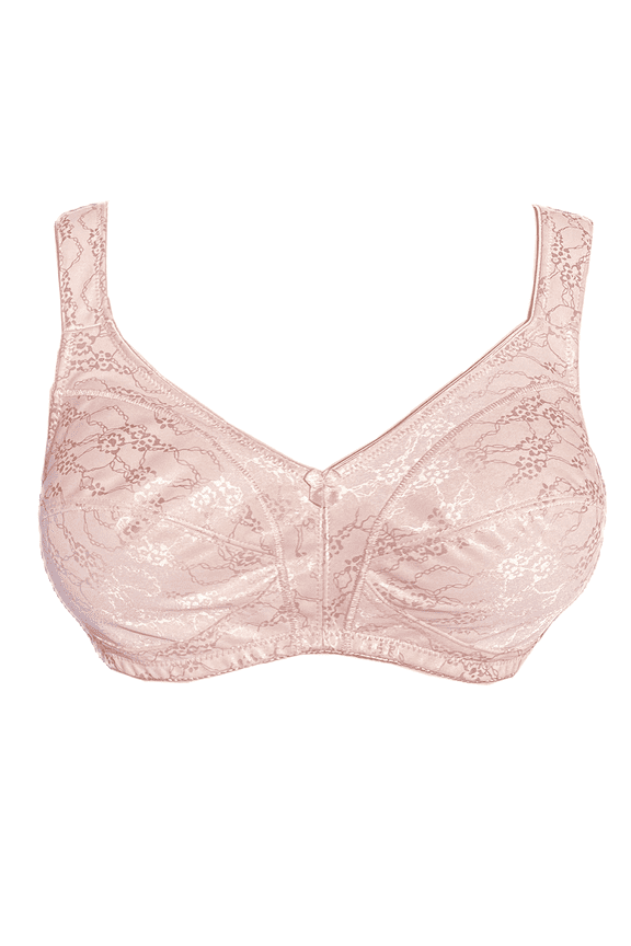 Mastectomy Bra with Pockets for Breast Prosthesis Non-Wired Everyday Bra - F21,Rose,44C