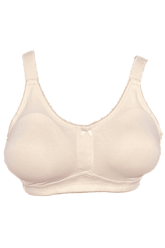 Mastectomy Bra with Pockets for Breast Prosthesis Non-Wired Everyday Bra - F22,Beige,38C