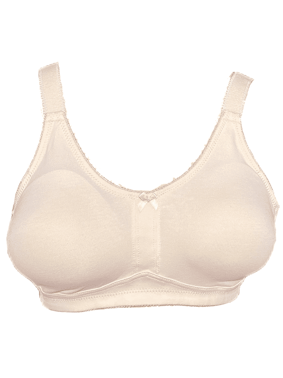 Mastectomy Bra with Pockets for Breast Prosthesis Non-Wired Everyday Bra - F22,Beige,44C