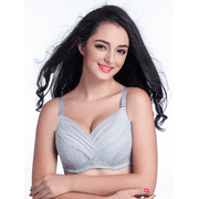 BIMEI Mastectomy Bra with Pockets for Breast Prosthesis Women Everyday Lace Bra 8428,Grey,38C
