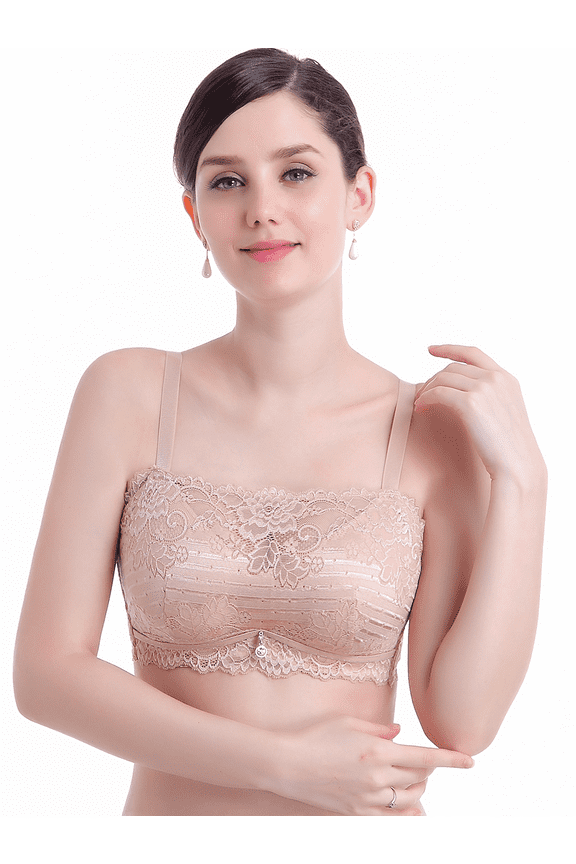 Mastectomy Bra with Pockets for Breast Prosthesis Women's Full Coverage Wirefree Everyday Bra 8508,Beige, 42C