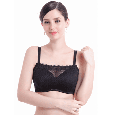 BIMEI Mastectomy Bra with Pockets for Breast Prosthesis Women's Full Coverage Wirefree Everyday Bra 8518,Black, 40C