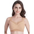 thumbnail image 1 of BIMEI Mastectomy Bra with Pockets for Breast Prosthesis Women's Full Coverage Wirefree Everyday Bra 8888,Nude, 42A, 1 of 11